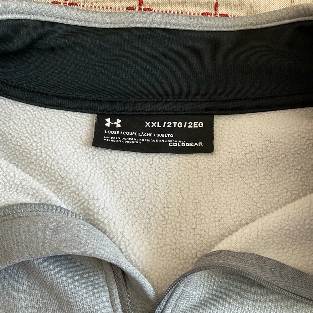 Under Armour coldgear loose 1/4 zip fleece pullover mock neck sweater Men’s XXL - Picture 3 of 5